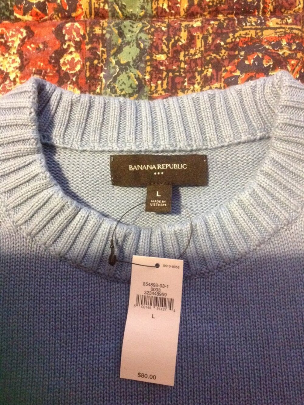 Banana Republic Men's Large Blue Crewneck Pullover Sweater - New with Tags